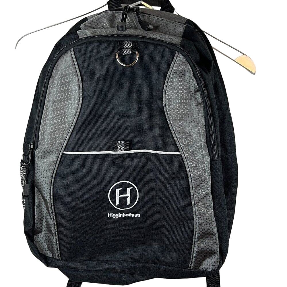 Higginbotham Port Authority Contrast Honeycomb Backpack Black &‎ Gray